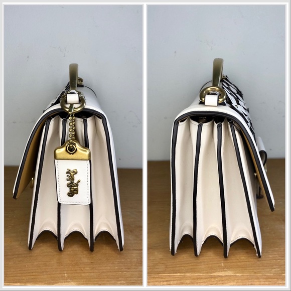 S⭕️LD‼️Coach 1941 Riley Top Handle 22 With Floral Applique Chalk - Picture 4 of 11